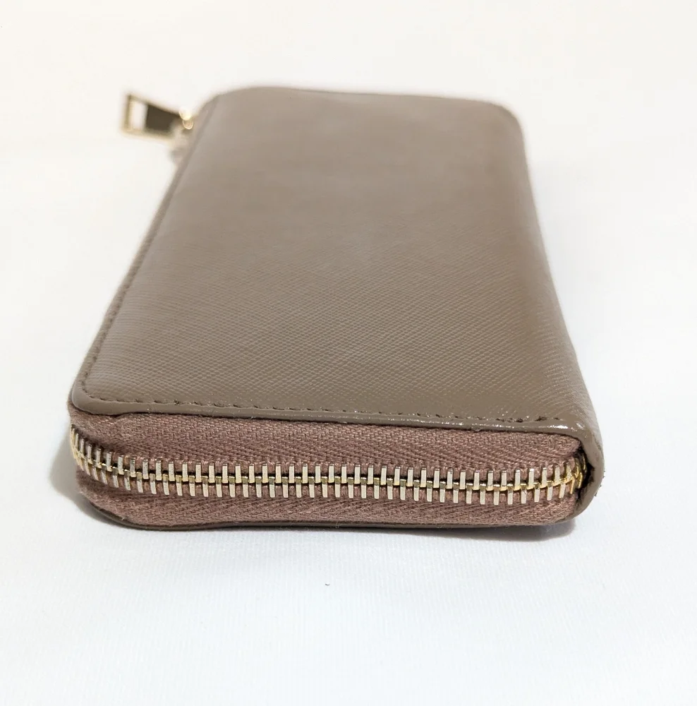 Prada Tan Saffiano Leather Half Zip Continental Wallet Vintage - Picture 3 of 15